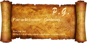 Paradeisser Gedeon névjegykártya